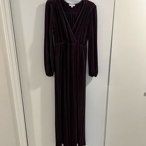 Plum pleated maxi dress